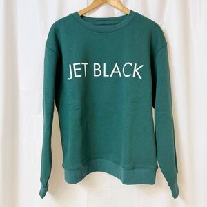 Brunette The Label Core Crew JET BLACK Emerald Green L/XL NWT